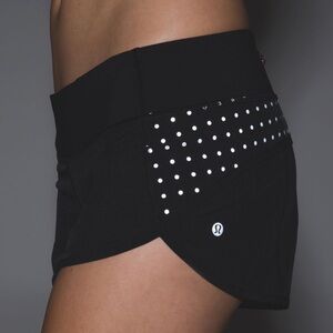 Lululemon Athletica Black and Silver Athletic Shorts